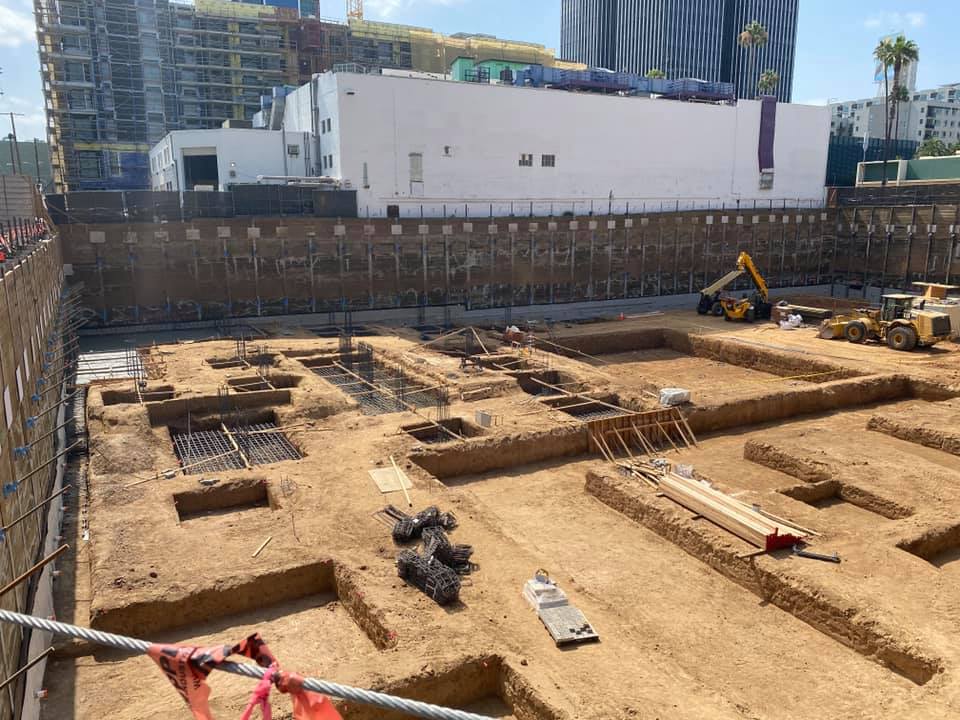 Basement excavation and foundation work at Hanover Hollywood
